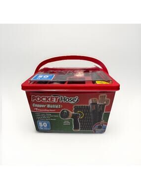 Pocket Hose Copper Bullet Expandable Garden Hose 50 FT with Thumb Spray Nozzle